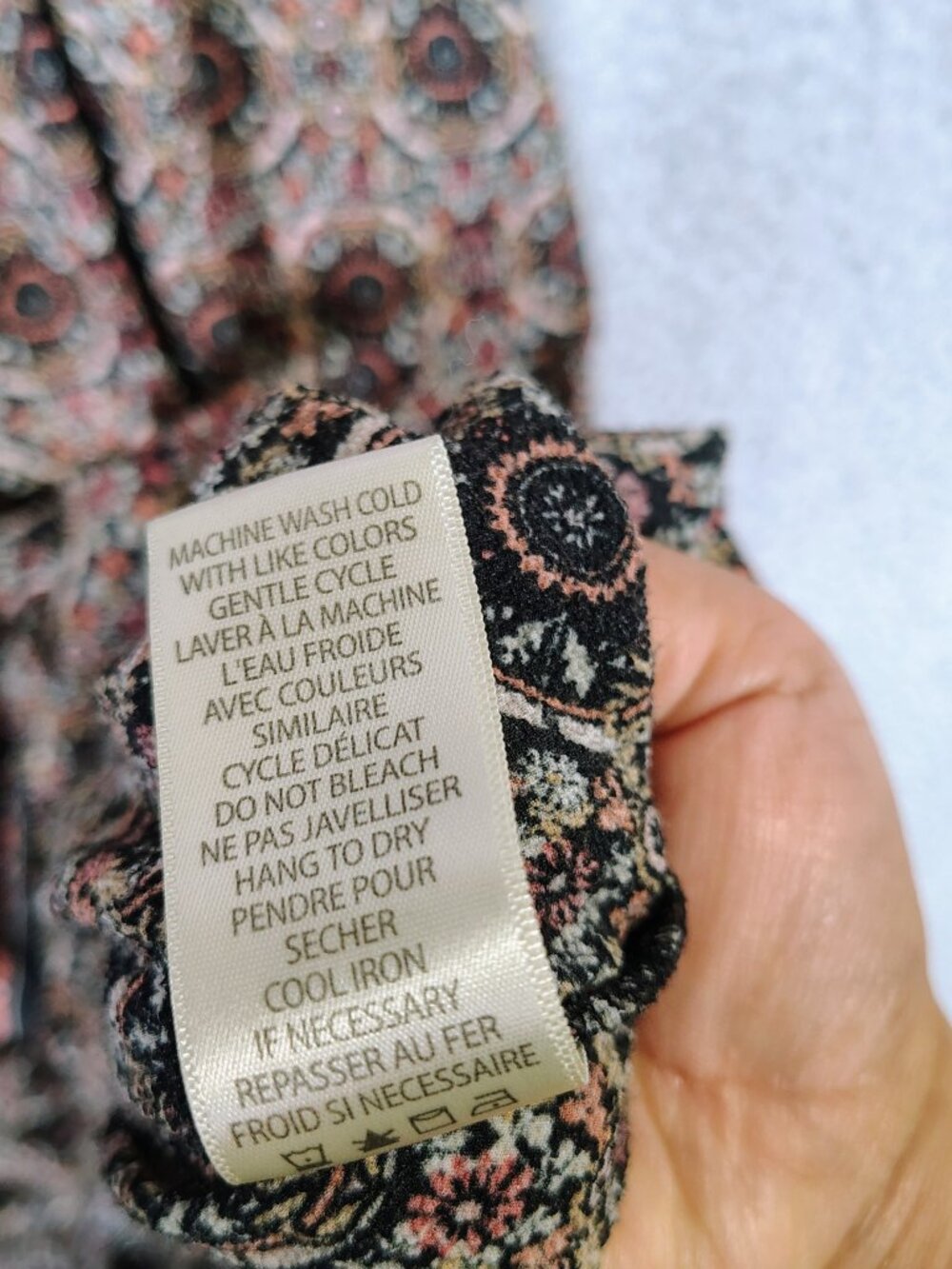 Max Studio Maxi Dress Womens S? 36" Chest Black Multi Floral Long Sleeve Cottage - Picture 12 of 12